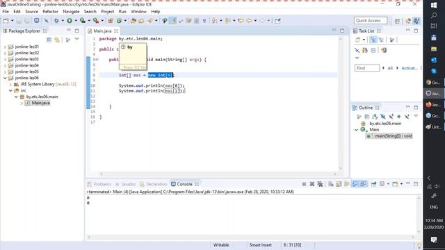 2020 02 28 Java Online Training Module 02, Webinar 02 смотреть онлайн