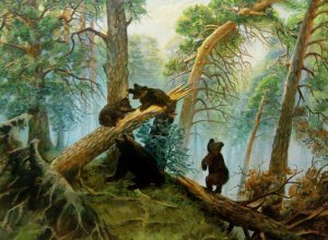 Три медвежонка в ХМАО сломали картину Шукшина.
