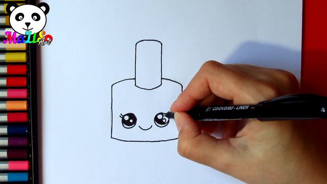 How to draw a cute nail polish | Как нарисовать милый лак для ногтей | Як намалювати косметику - ла