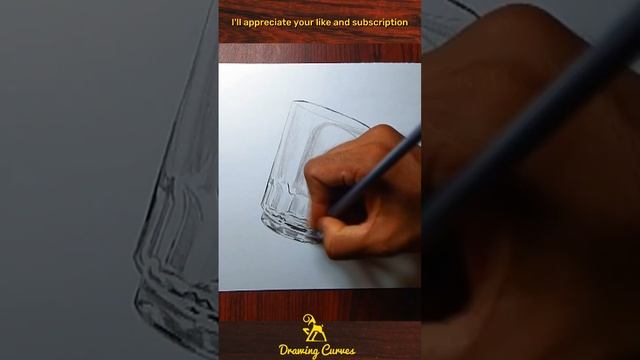 #Drawing curves #Drawing a Realistic Glass #realisticdrawing #drawing #painting #ideas #glass