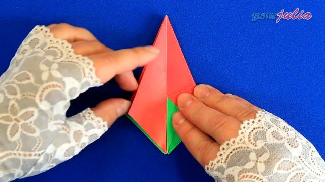 Клубника из бумаги / Оригами поделки своим руками смотреть онлайн