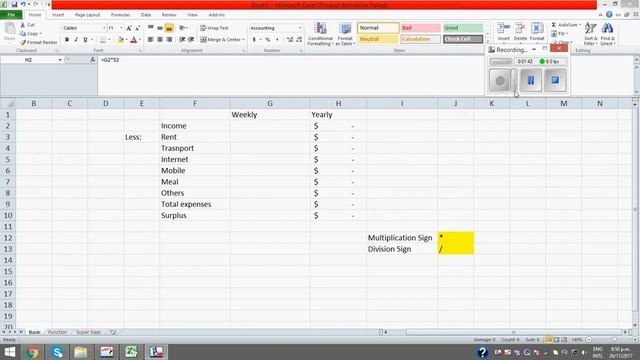 Excel for Beginner (Multiplication, Division & copy value) смотреть онлайн