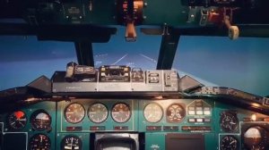 Посадка самолета Ту-154 в туман (Cat 2 ICAO) из кабины