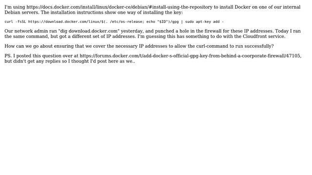 Add Docker s official GPG key from behind a coorporate firewall смотреть онлайн