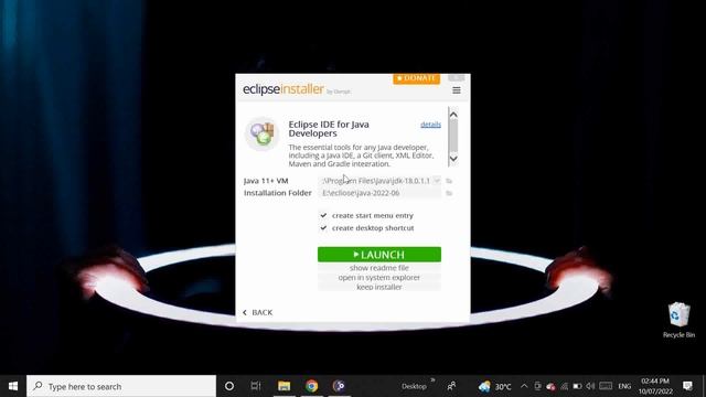 How to Install Eclipse 2022-06 with Java 18 on Windows 10