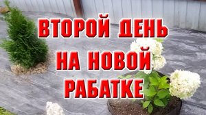 Второй день работ на новой клумбе