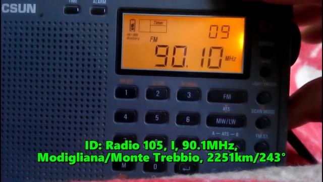 23.05.2021 05:19UTC, [Es], Radio 105, Италия, 90.1МГц, 2251км