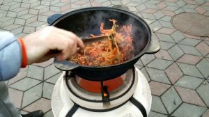 ПЛОВ В КАЗАНЕ НА КОСТРЕ . Тандыр Семейный , казан узбекский 12 литров.