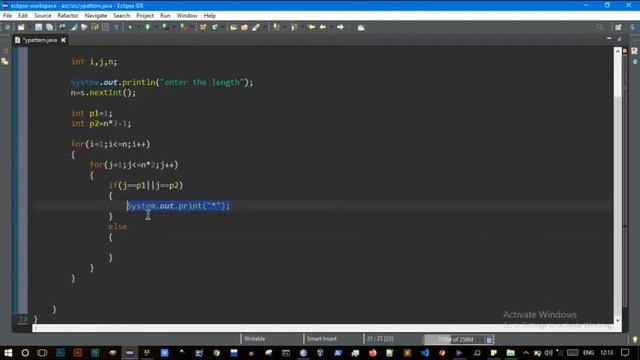 Alphabet Y pattern in java смотреть онлайн