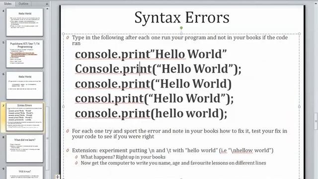 Year 7 Programming lesson 2 - common mistakes смотреть онлайн