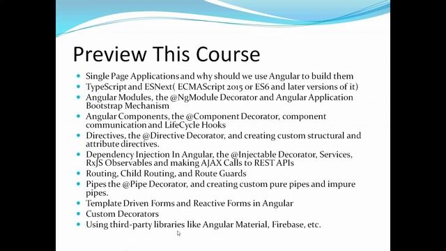 Angular 9 Preview course