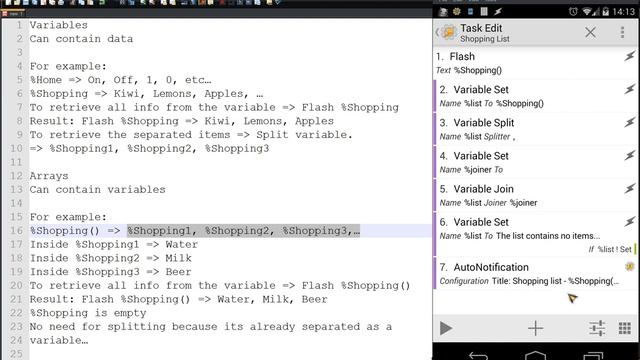 Tasker tutorial: Create a shopping list using arrays and variables. смотреть онлайн
