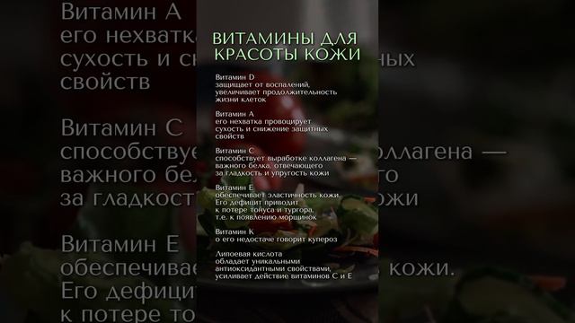 Витамины для красоты кожи