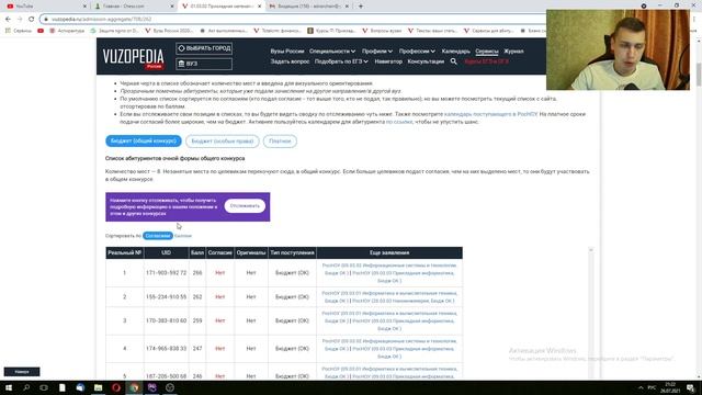 ??? Агрегатор абитуриентов от Вузопедии. Анализ списков поступающих 2021 бесплатно