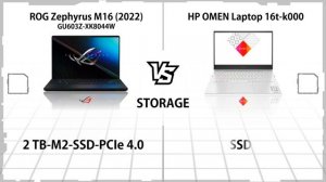 ASUS ROG ZEPHYRUS M16 2022 VS HP OMEN 16 2022