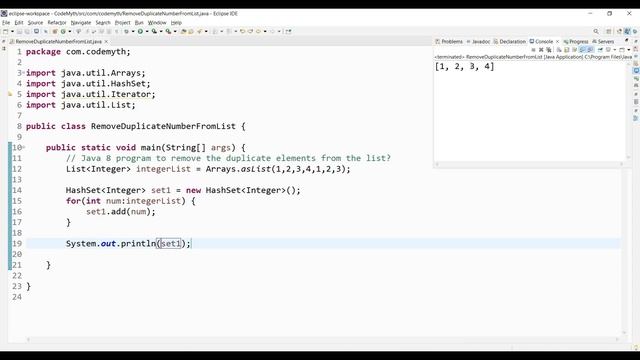 Remove Duplicate Number From List Using Java8 | TCS Java Interview Questions and Answers (HINDI)