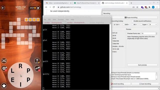 automatic game play - wordscapes (peoplefun) on android - python bot смотреть онлайн