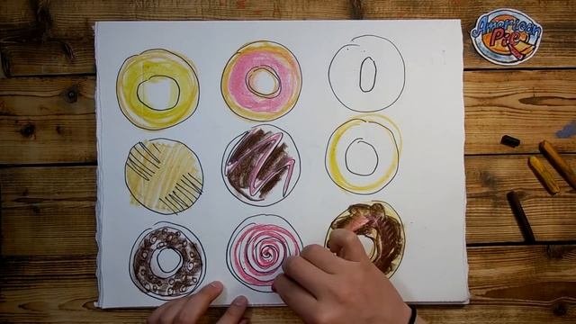 Скетч Пончиков - как нарисовать пончики