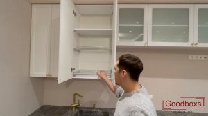 Угловая кухня классика+ встроенный холодильник, диспоузер, столешница искусственный камень, МДФ