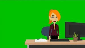 6. Футаж. Работница за компьютером на хромакее. Футаж для создания видео.