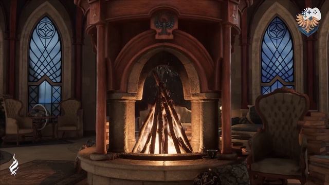 2 HOURS HOGWARTS LEGACY | COMMON ROOM FIREPLACE RELAXING FIRE CRACKLING SOUND | RAVENCLAW FIREPLACE