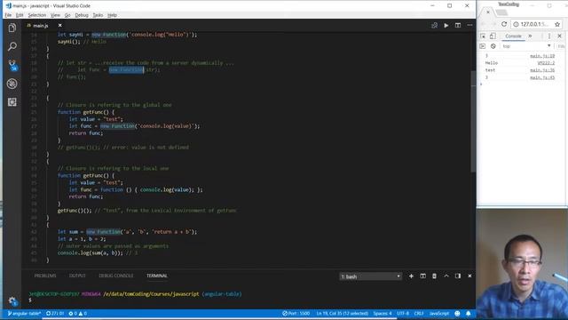 Modern Javascript Advanced working with functions 7  The new Function syntax