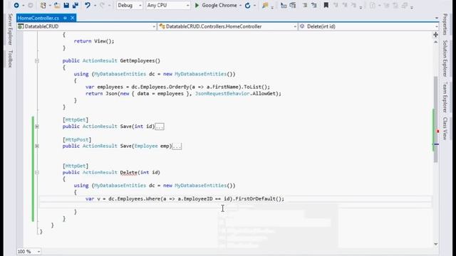 Full CRUD operation using datatables in ASP.NET MVC
