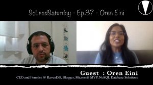 SoLeadSaturday - Episode 37 - Oren Eini #microsoft #mvp #developer #.net #founder #data