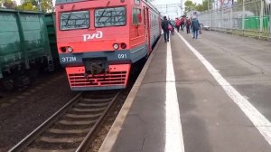 Электропоезд эт2м-091 До станции Любань и Тепловоз тгм4а-2802 Маневровый Состав Колпино