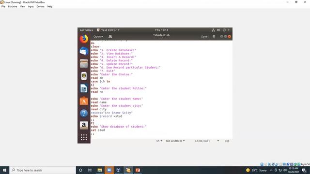 Student Database using Shell Programming
