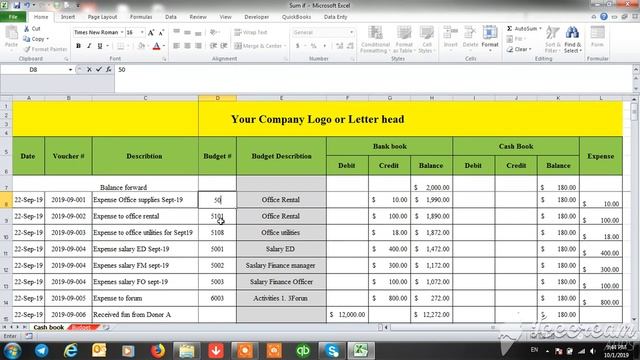 Design cash book to record daily finacial transaction смотреть онлайн