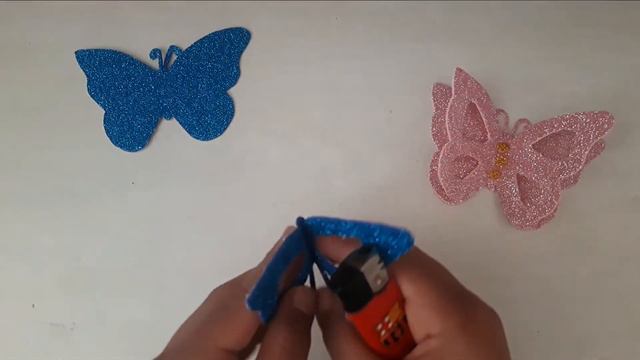 Diy decoration/💗Papillon en papier mousse brillant 😍🤩how to make a butterfly with glitter foam shee смотреть онлайн