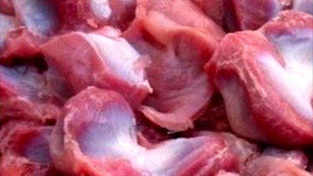 Корейский салат из куриных желудков с редькой