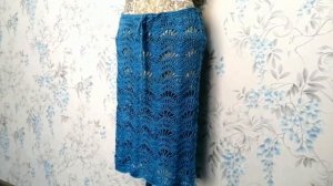 Прямая юбка крючком "УЗОР ВОЛНЫ", ажурное вязание, ЛЕТНЯЯ ЮБКА, ВЕЛИКОЛЕПИЕ ВОЛН.