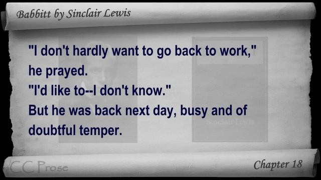 Part 4 - Babbitt Audiobook by Sinclair Lewis (Chs 16-22) смотреть онлайн