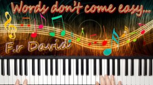 F.r. David - Words don't come easy Yamaha psr sx900 Cover
