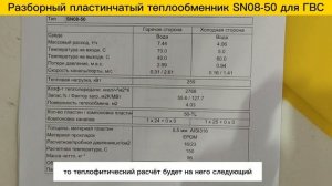 Теплообменник разборный пластинчатый SN08-50, ГВС - 259 кВт