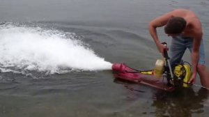 Самодельный водомет  для jet surf. Серф доска с мотором