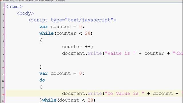 JavaScript Tutorial 17 - JavaScript While and do..while Loop