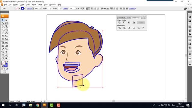 เทคนิคการตัดเส้นลงสีรูปวาดด้วย Pathfinder ใน Illustrator смотреть онлайн