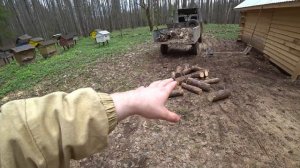 Уехали от всех \ Живем три дня в таёжной заимке \ Облагораживаем участок \ Готовим еду на костре