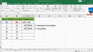 Как Поставить в Экселе Больше или Равно, Меньше или Равно, Не равно