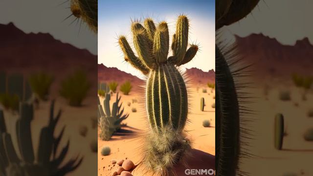 An AI Cactus grows in the desert