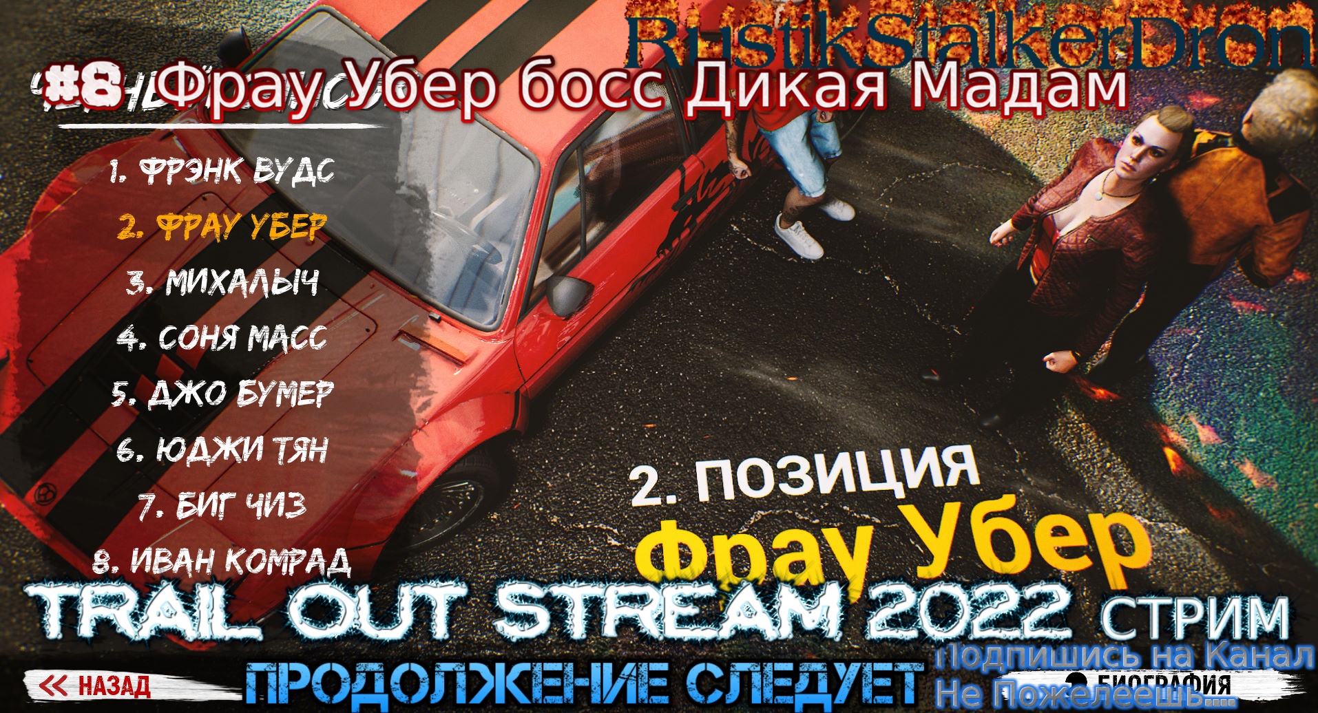 Trail Out Stream 2022 Стрим Полное прохождение #8 Фрау Убер Босс Дикая Мадам