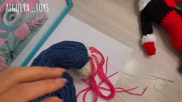 Как пришить волосы кукле • Вязаная Харли Квинн • Кукла крючком • Crochet Harley Quinn pattern смотреть онлайн