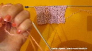 Узор Ажурные полоски с косами  (спицами)