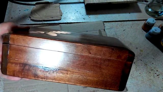 Деревянная шкатулка. Шкатулка с двойным дном. Шкатулка с медной инкрустацией. смотреть онлайн