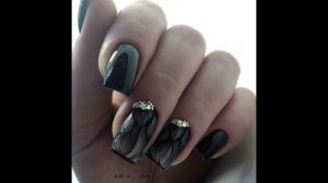Идеи дизайна ногтей черным гель лаком