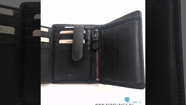 Крутой мужской кошелек из кожи буйвола в черном цвете! Производство Германии! смотреть онлайн