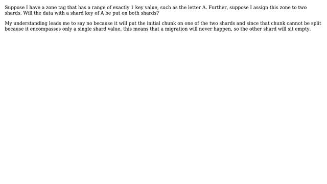 Databases: MongoDB sharding and zone tag that has a range of 1 key value смотреть онлайн